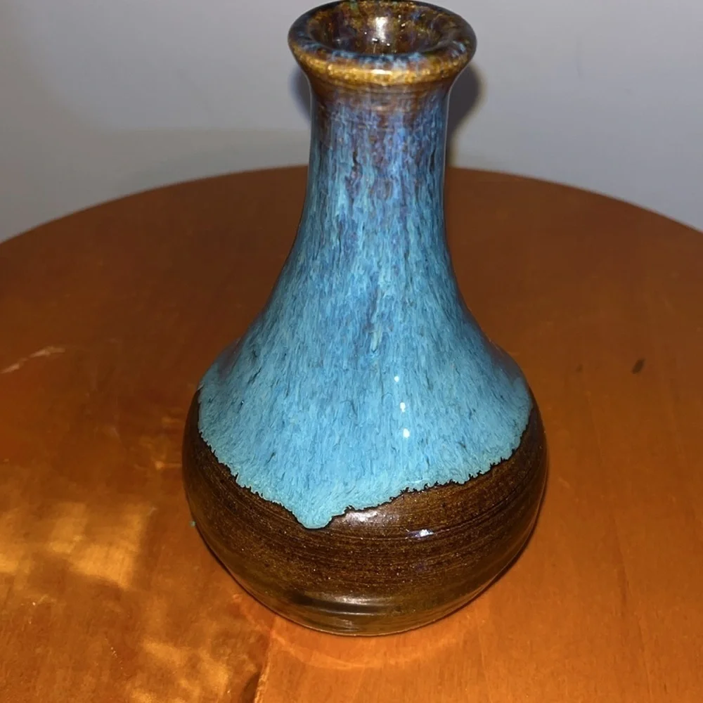 studio pottery bud vase, likely handmade